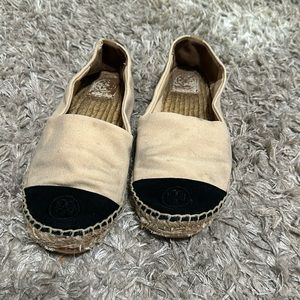 Canvas Colorblock Espadrille Flat shoes - Tory Burch - Dulce de leche size 8.5